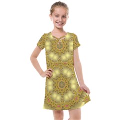 Pattern Background Gold Golden Kids  Cross Web Dress