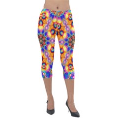 Image Fractal Background Image Lightweight Velour Capri Leggings 