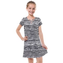 Ethno Seamless Pattern Kids  Cross Web Dress