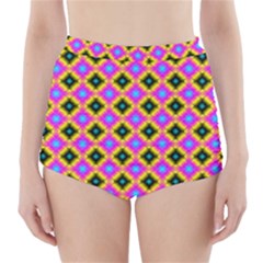 Tile Background Image Design High-waisted Bikini Bottoms