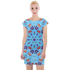 Farbenpracht Kaleidoscope Cap Sleeve Bodycon Dress