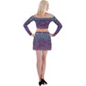 Tile Background Image Pattern 3d Off Shoulder Top with Mini Skirt Set View2