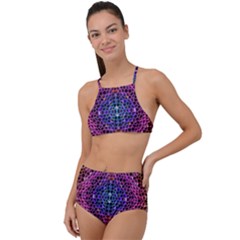 Background Image Decorative High Waist Tankini Set