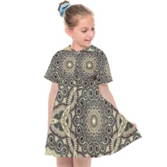 Surreal Design Graphic Pattern Kids  Sailor Dress