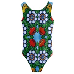 Mandala Background Colorful Pattern Kids  Cut-out Back One Piece Swimsuit by Pakrebo