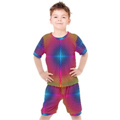 Background Pattern Structure Kids  Tee And Shorts Set