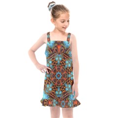 Fractal Background Colorful Graphic Kids  Overall Dress