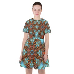 Fractal Background Colorful Graphic Sailor Dress