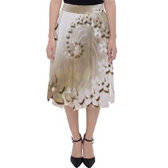 Flora Flowers Background Leaf Classic Midi Skirt by Mariart