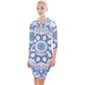 Pattern Tile Background Image Quarter Sleeve Hood Bodycon Dress View1