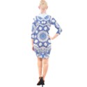 Pattern Tile Background Image Quarter Sleeve Hood Bodycon Dress View2