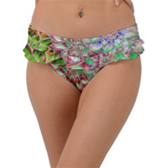 Dahlia Flower Colorful Art Collage Frill Bikini Bottom