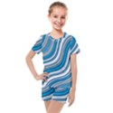 Blue Wave Surges On Kids  Mesh Tee and Shorts Set View1