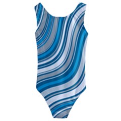 Blue Wave Surges On Kids  Cut-out Back One Piece Swimsuit by WensdaiAmbrose