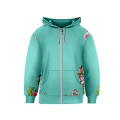 Come See The Cherry Trees Kids  Zipper Hoodie by WensdaiAmbrose