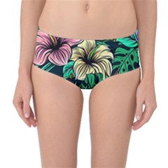 Hibiscus Dream Mid-waist Bikini Bottoms