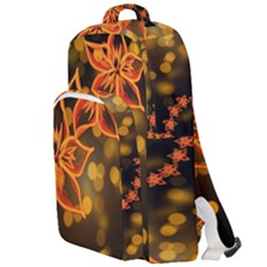 Flowers Background Bokeh Leaf Double Compartment Backpack