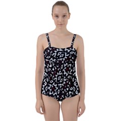 Bold Boho Ethnic Print Twist Front Tankini Set by dflcprintsclothing