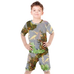 Koi Fish Pond Kids  Tee And Shorts Set by StarvingArtisan