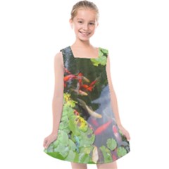 Koi Fish Pond Kids  Cross Back Dress by StarvingArtisan