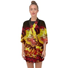 Dragon Lights Ki Rin Half Sleeve Chiffon Kimono by Riverwoman