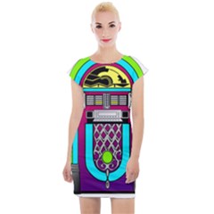 Jukebox Music Music Player Cap Sleeve Bodycon Dress