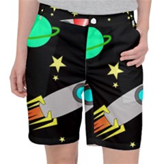 Planet Rocket Space Stars Pocket Shorts