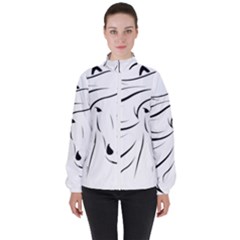 Animal Equine Face Horse High Neck Windbreaker (women) by Wegoenart