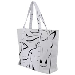 Animal Equine Face Horse Zip Up Canvas Bag