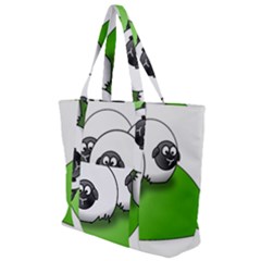 Sheep Agriculture Hill Group Flock Zip Up Canvas Bag