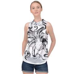 Animal Game Asset Call Invertebrate High Neck Satin Top