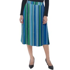 Painted Stripe Classic Velour Midi Skirt  by dressshop