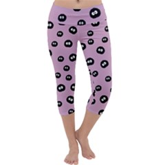 Totoro - Soot Sprites Pattern Capri Yoga Leggings by Valentinaart