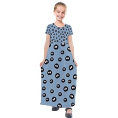 Totoro - Soot Sprites Pattern Kids  Short Sleeve Maxi Dress