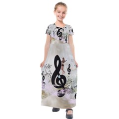 Dancing On A Clef Kids  Short Sleeve Maxi Dress