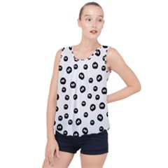 Totoro - Soot Sprites Pattern Bubble Hem Chiffon Tank Top