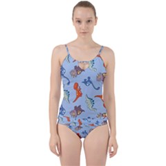 Dinosaurs - Baby Blue Cut Out Top Tankini Set by WensdaiAmbrose