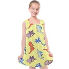 Dinosaurs - Yellow Finch Kids  Cross Back Dress