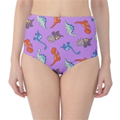 Dinosaurs - Violet Classic High-waist Bikini Bottoms by WensdaiAmbrose