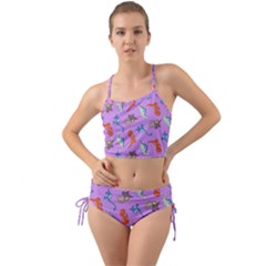 Dinosaurs - Violet Mini Tank Bikini Set by WensdaiAmbrose