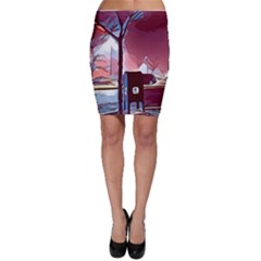 Post Office Mail Mailbox Night Bodycon Skirt by Pakrebo