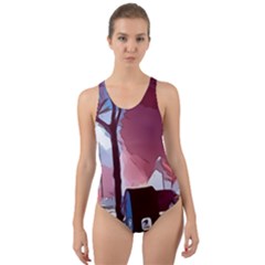 Post Office Mail Mailbox Night Cut-out Back One Piece Swimsuit by Pakrebo