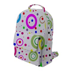 Round Abstract Design Flap Pocket Backpack (large)