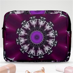 Kaleidoscope Round Circle Geometry Make Up Pouch (large) by Pakrebo