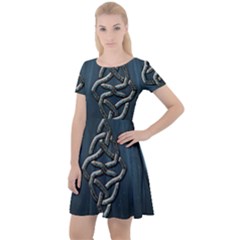 The Celtic Knot Cap Sleeve Velour Dress  by FantasyWorld7