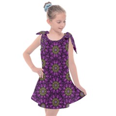 Ornate Heavy Metal Stars In Decorative Bloom Kids  Tie Up Tunic Dress by pepitasart