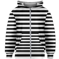 Black Stripes Kids  Zipper Hoodie Without Drawstring by snowwhitegirl