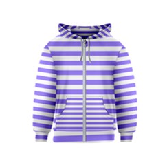 Lilac Purple Stripes Kids  Zipper Hoodie by snowwhitegirl