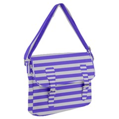 Lilac Purple Stripes Buckle Messenger Bag