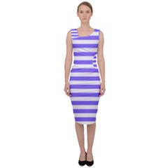 Lilac Purple Stripes Sleeveless Pencil Dress